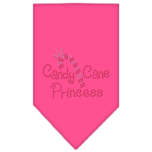 Candy Cane Princess Rhinestone Bandana Bright Pink Large